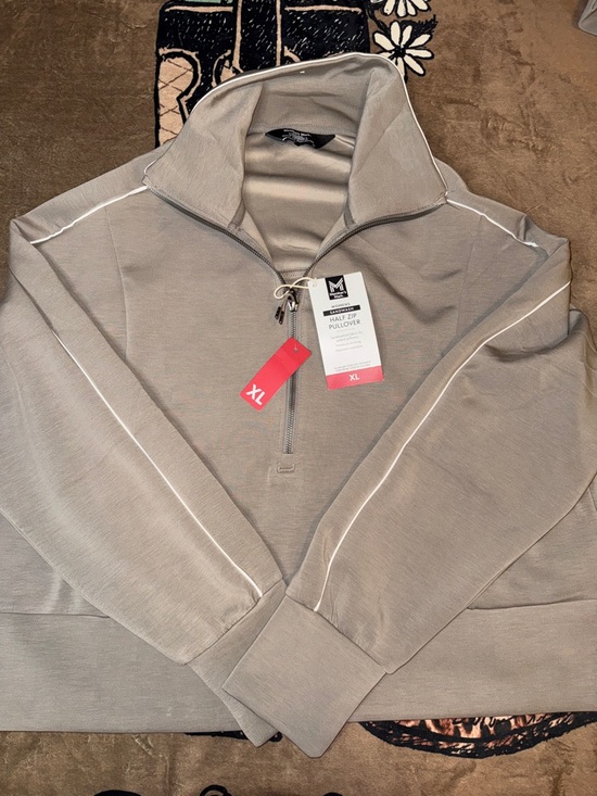 Member's Mark Tops - Women's Light Gray Half-Zip Pullover Hoodie NWT BUTTERY SOFT PLEASE SEE PICTURE